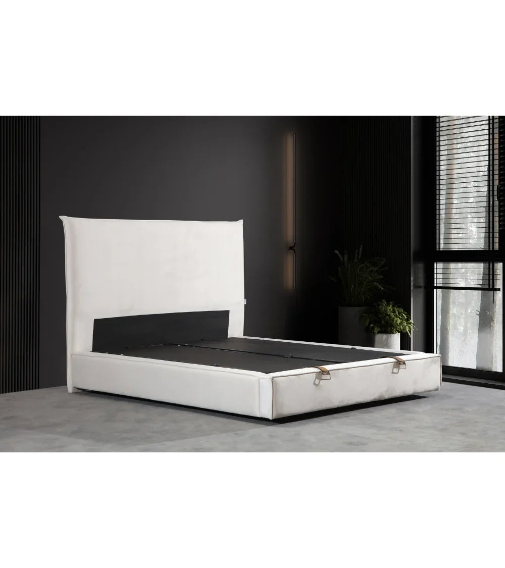 Lit coffre Flocon velours