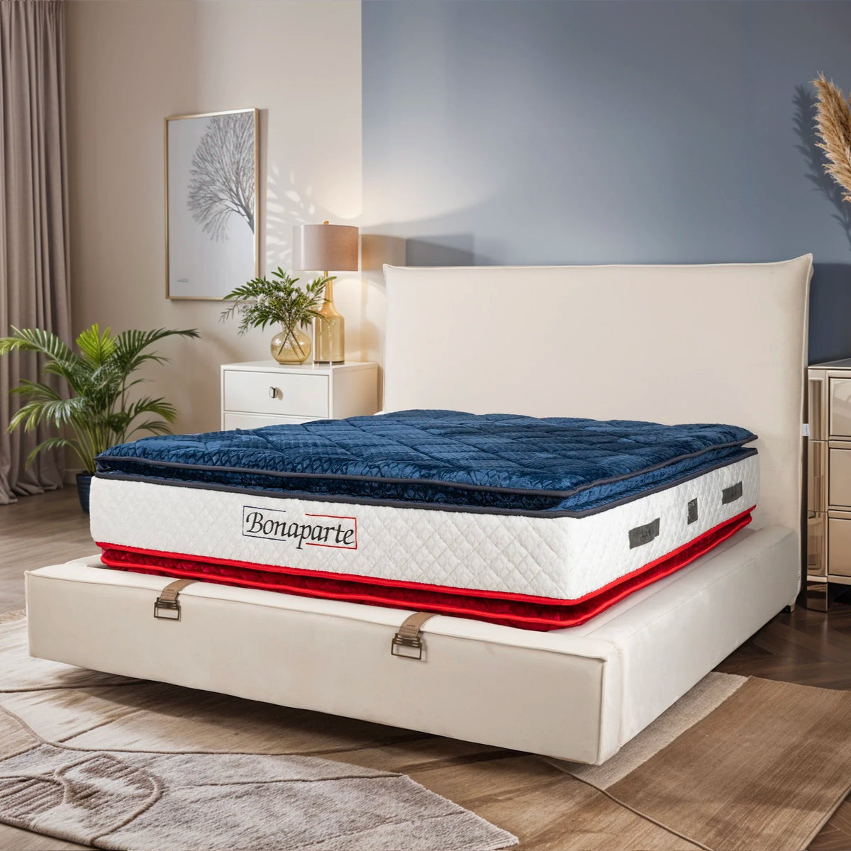 Lit coffre Flocon velours