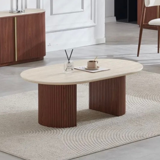 Table basse Calypso noyer oval