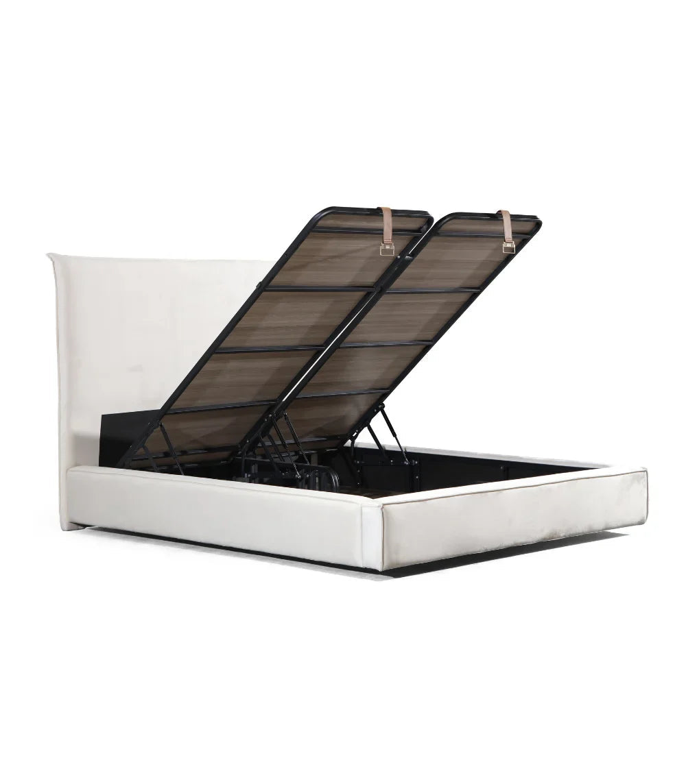 Lit coffre Flocon velours