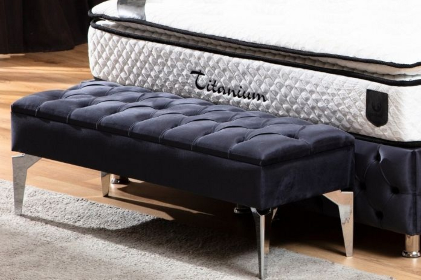 Banquette coffre Capitonné anthracite