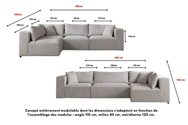 Canape Azra Modulable chenille