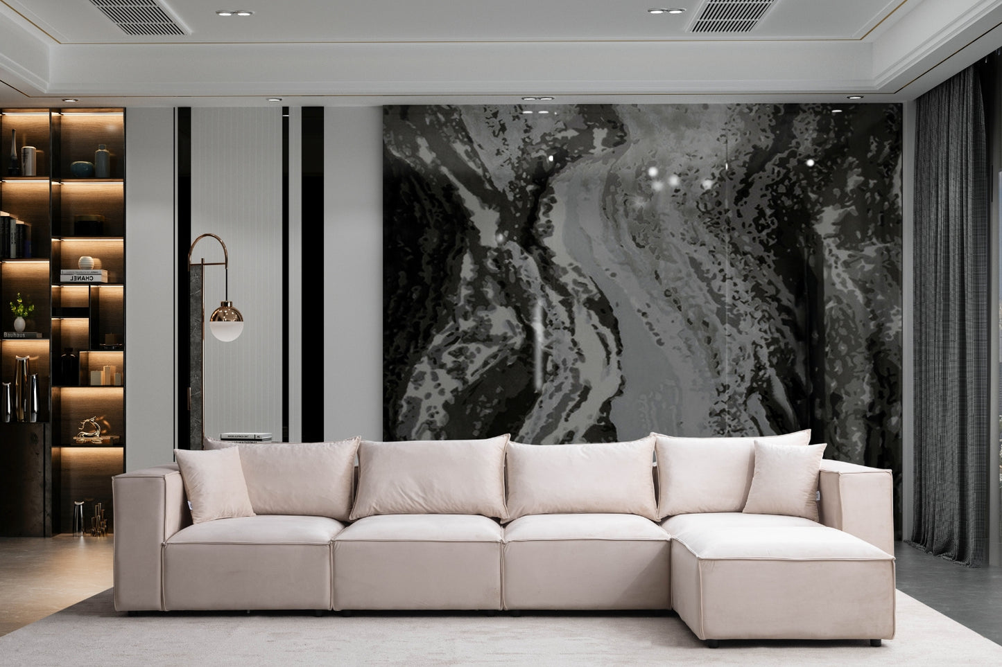 Canape Elégance Velours Beige