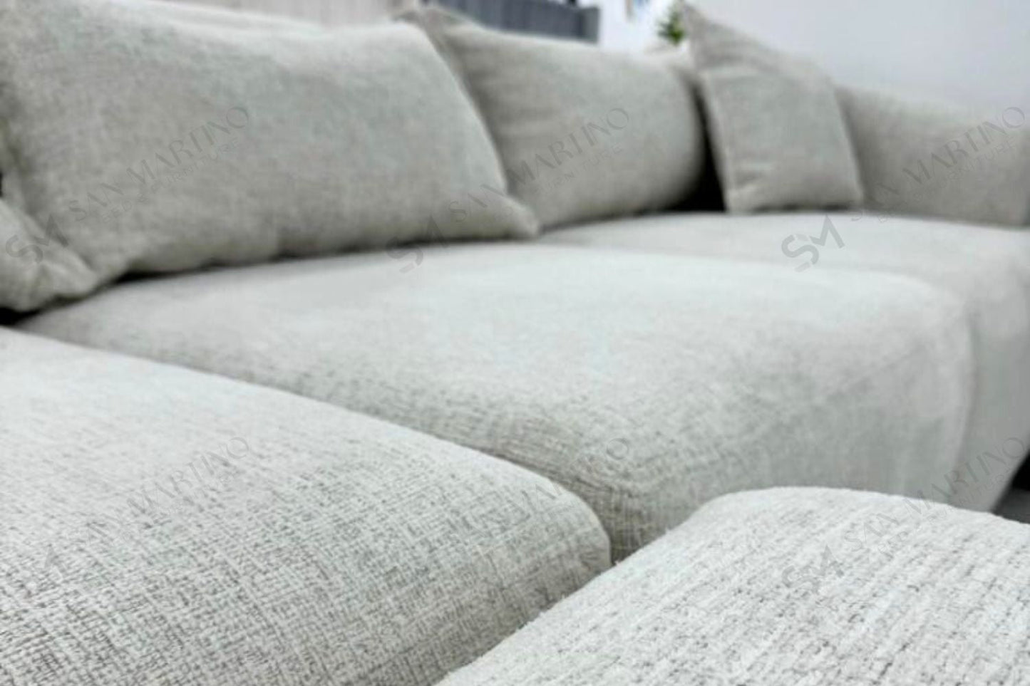 Canapé ANGEL Modulable Chenille Blanc Cassé