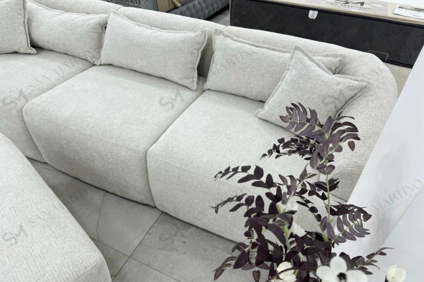 Canapé ANGEL Modulable Chenille Blanc Cassé