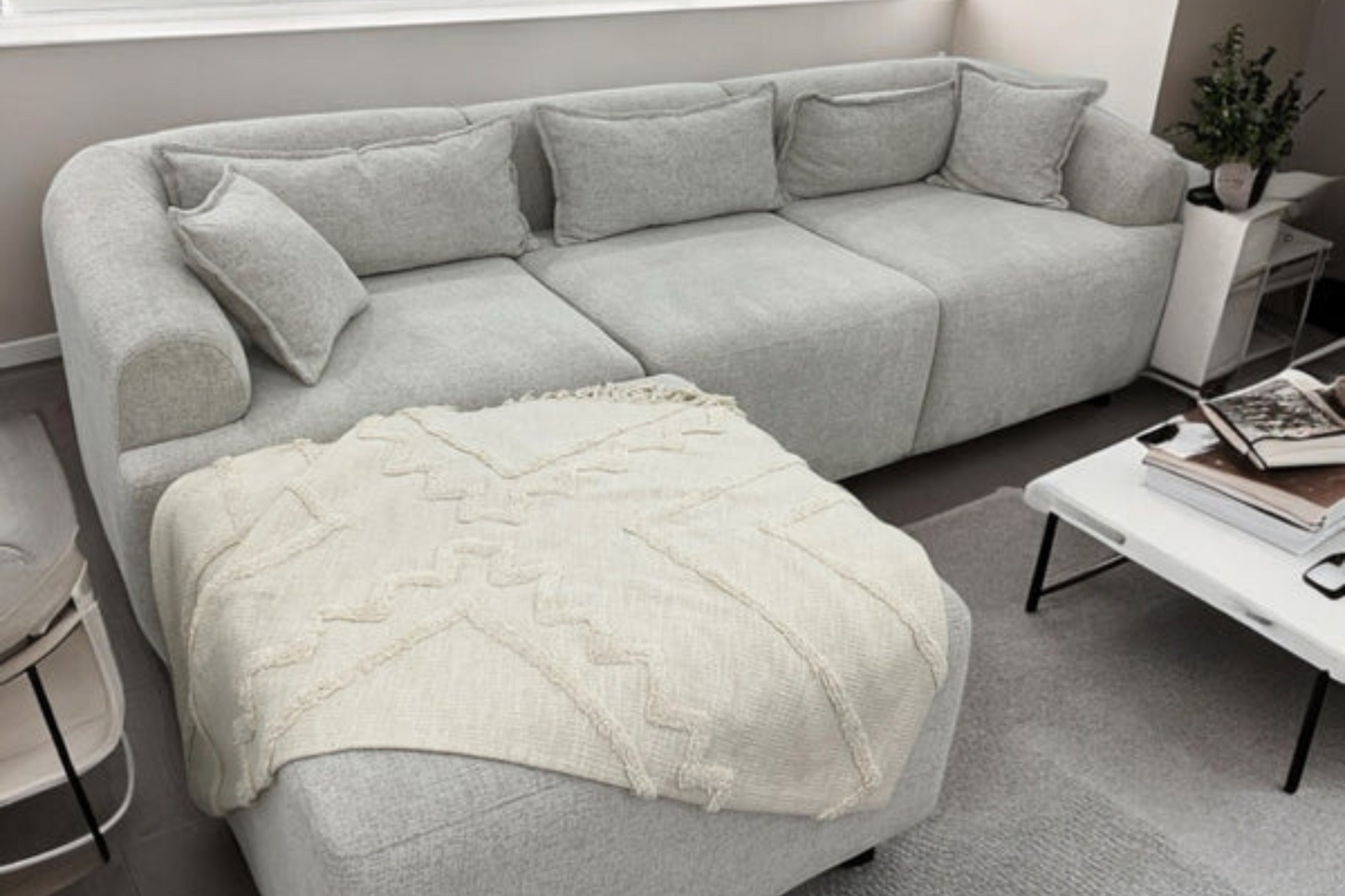 Canapé ANGEL Modulable Chenille Blanc Cassé