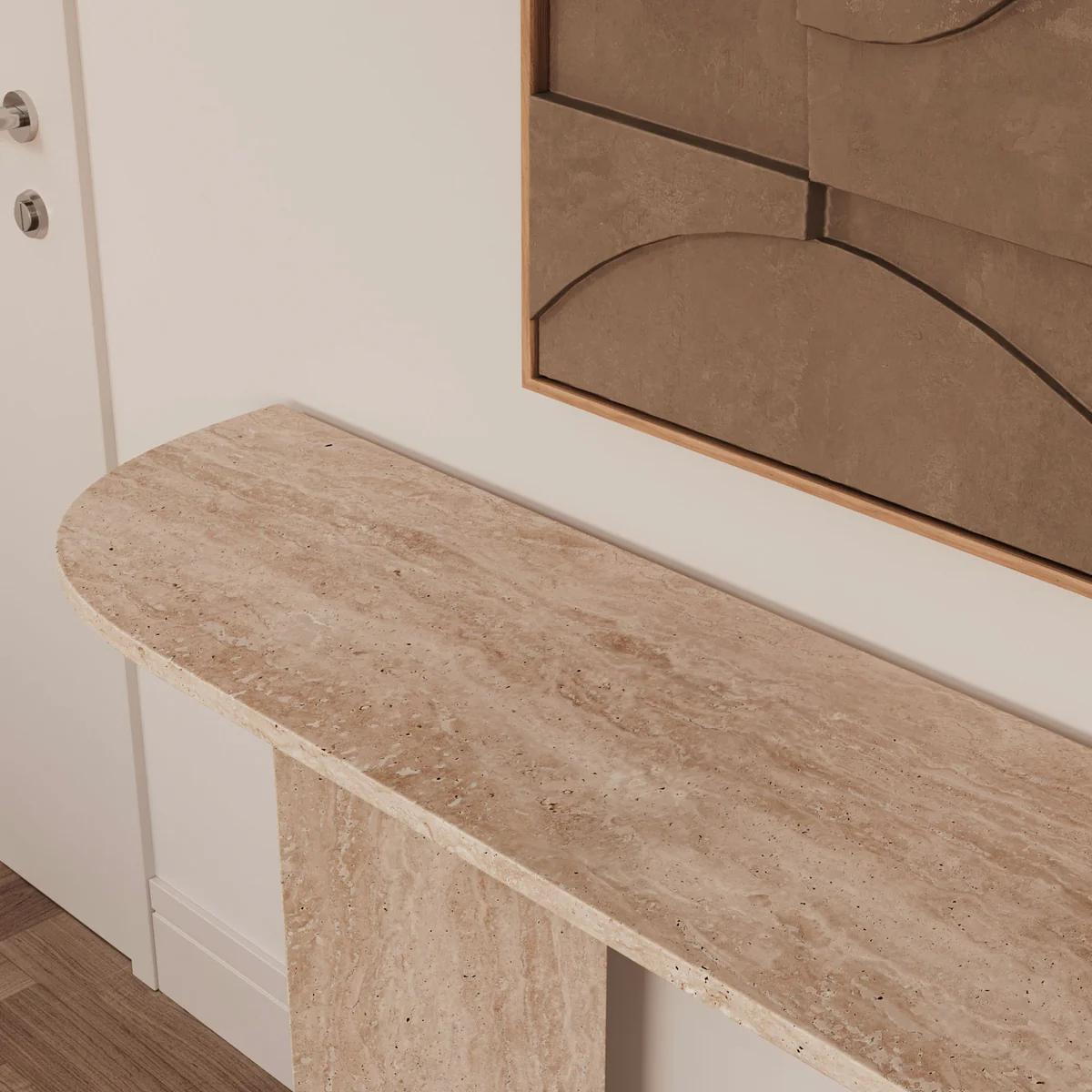Console Oval en travertin
