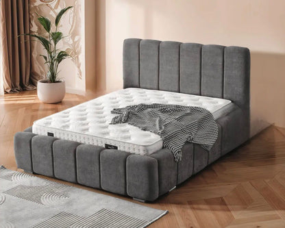 Lit Coffre ALYA Chenille Gris