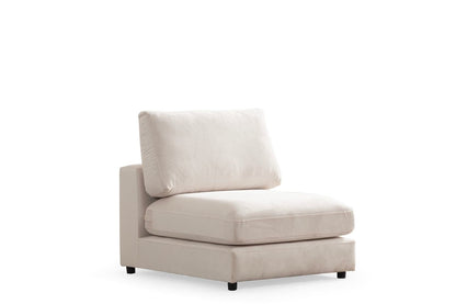 Canapé JULIA Modulable Velours Blanc Ecru
