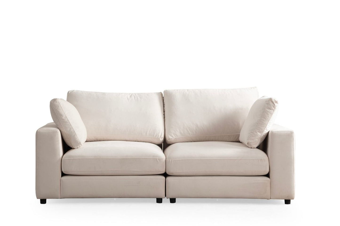 Canapé JULIA Modulable Velours Blanc Ecru