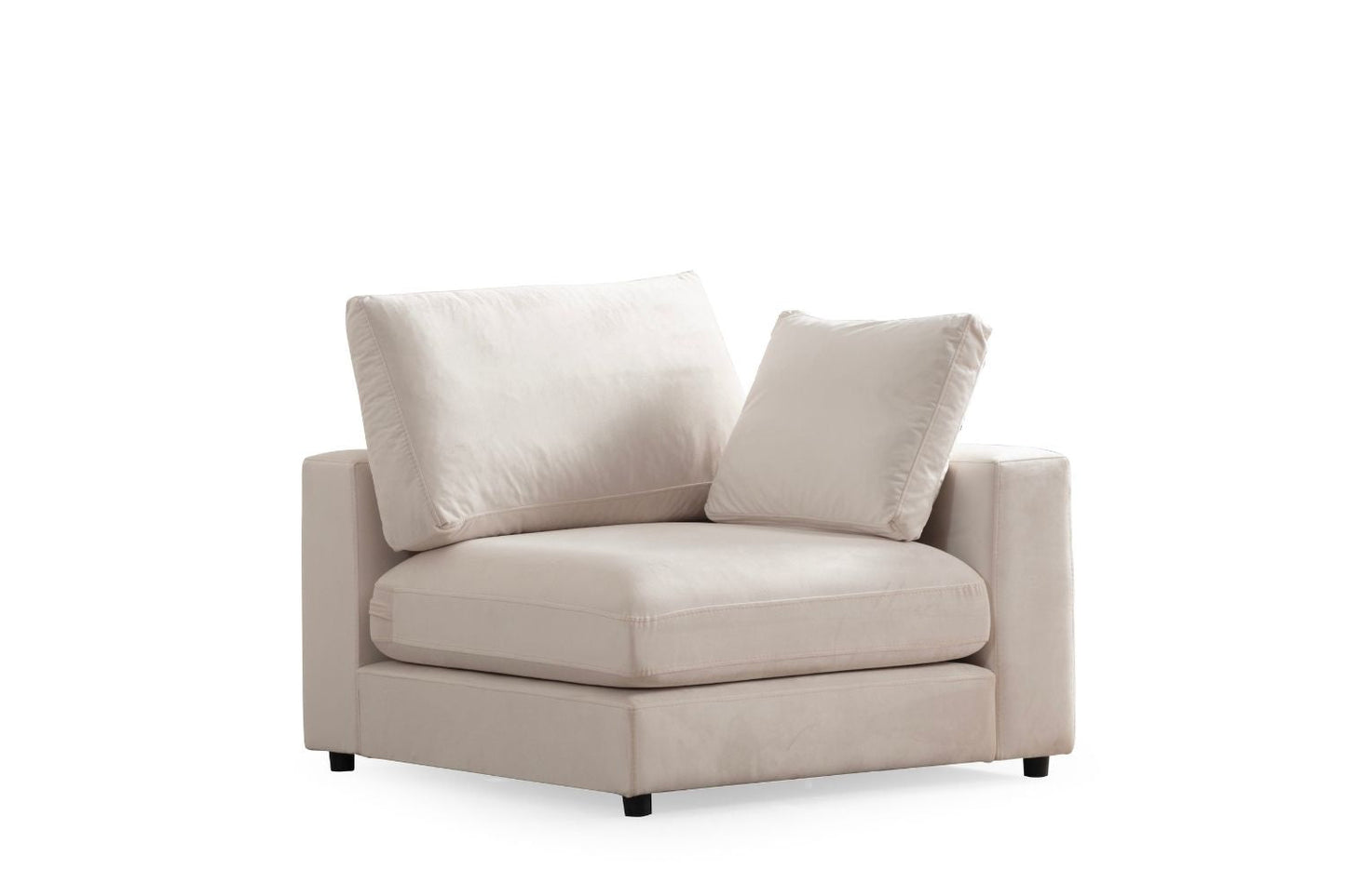 Canapé JULIA Modulable Velours Blanc Ecru