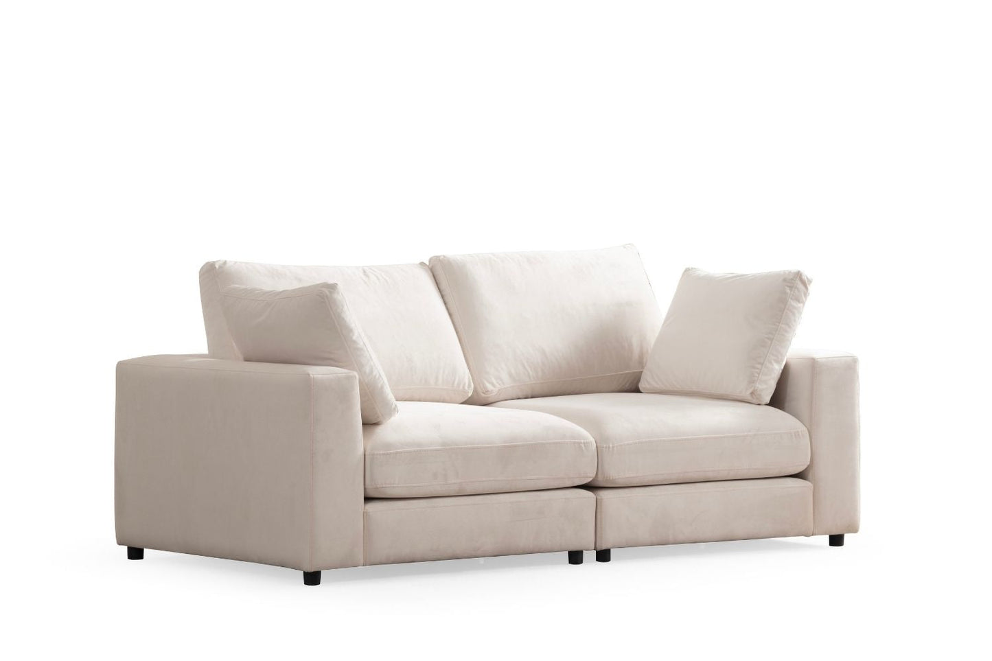 Canapé JULIA Modulable Velours Blanc Ecru