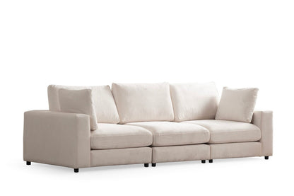 Canapé JULIA Modulable Velours Blanc Ecru