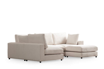 Canapé JULIA Modulable Velours Blanc Ecru