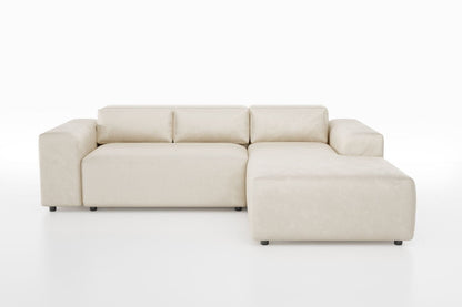Canapé MORIS Velours Beige Texturé