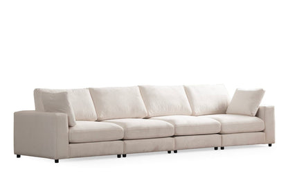 Canapé JULIA Modulable Velours Blanc Ecru