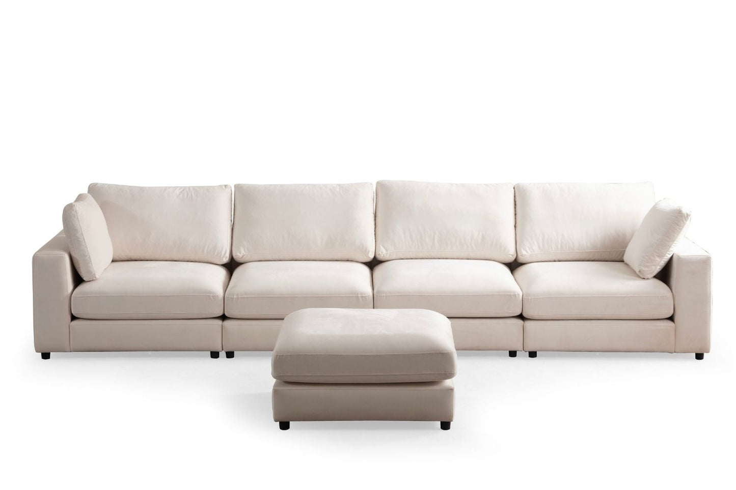 Canapé JULIA Modulable Velours Blanc Ecru