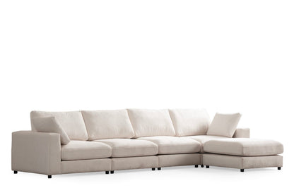 Canapé JULIA Modulable Velours Blanc Ecru