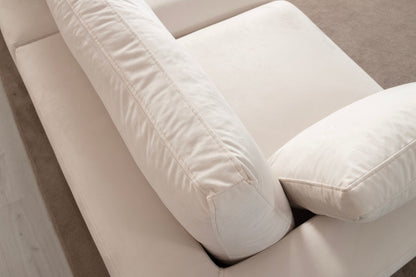 Canapé JULIA Modulable Velours Blanc Ecru