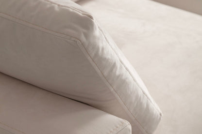 Canapé JULIA Modulable Velours Blanc Ecru