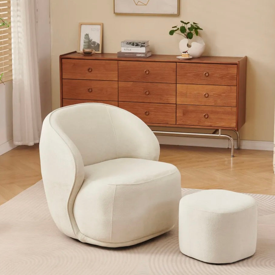 Fauteuil Elsa + pouf