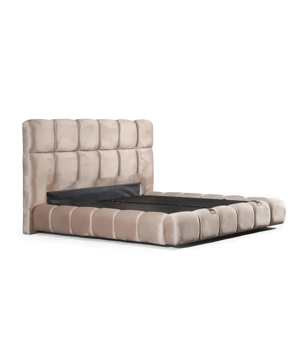 Lit coffre Bubble velours