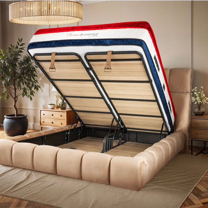 Lit coffre Bubble velours