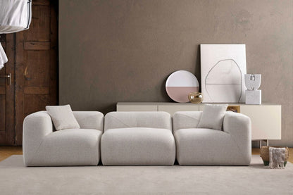 Canapé MELVA Chenille Blanc Cassé