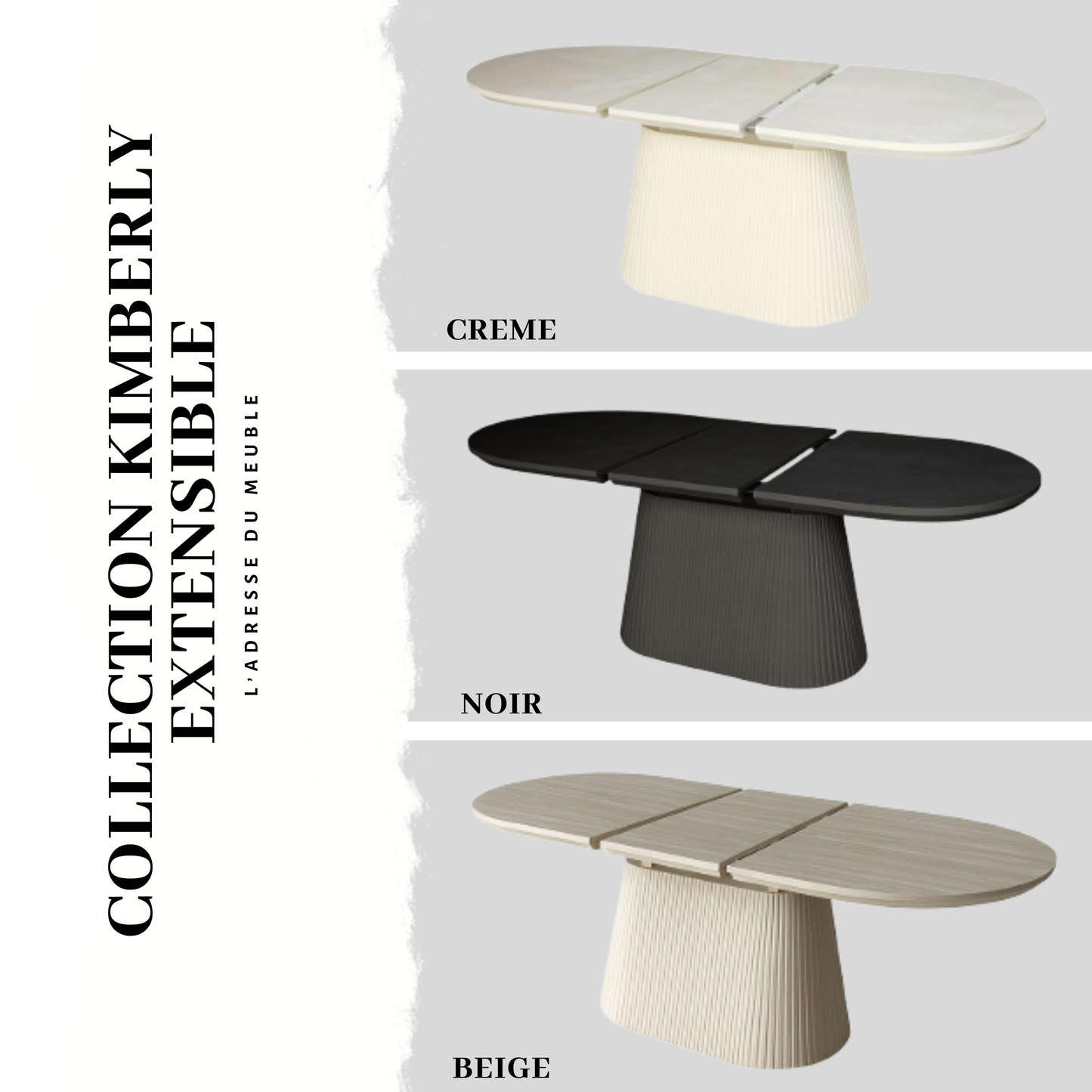 Table à manger KIMBERLY extensible