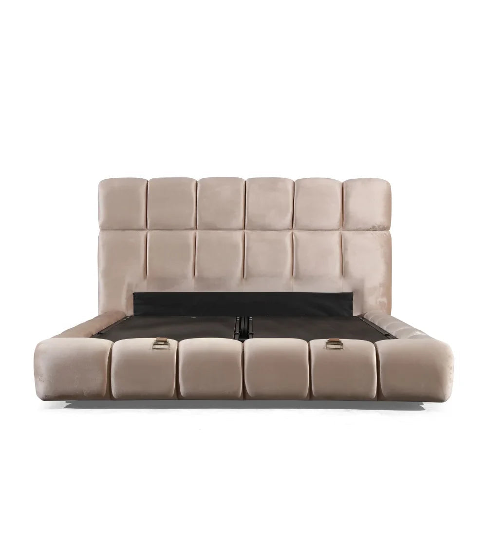 Lit coffre Bubble velours