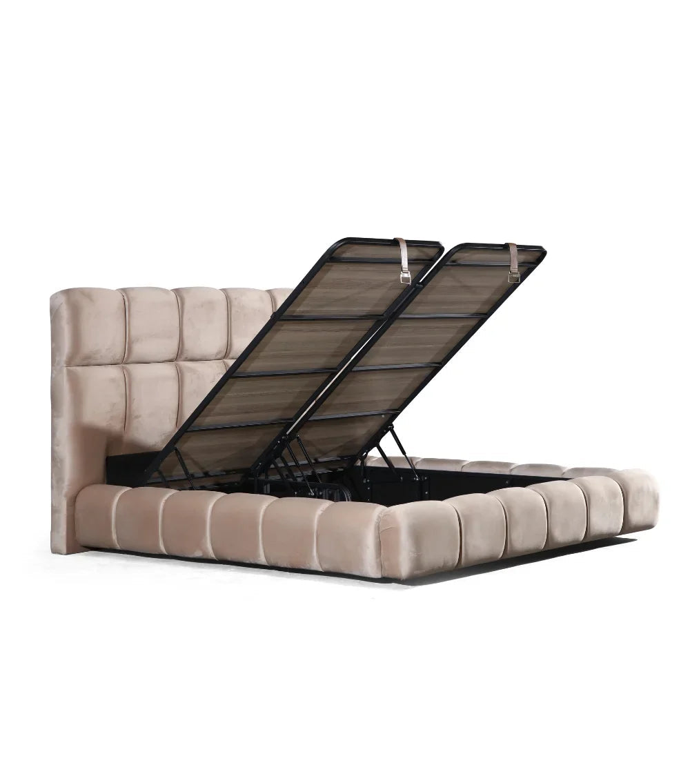 Lit coffre Bubble velours