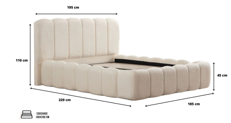 Lit Coffre ALYA Marbella Beige