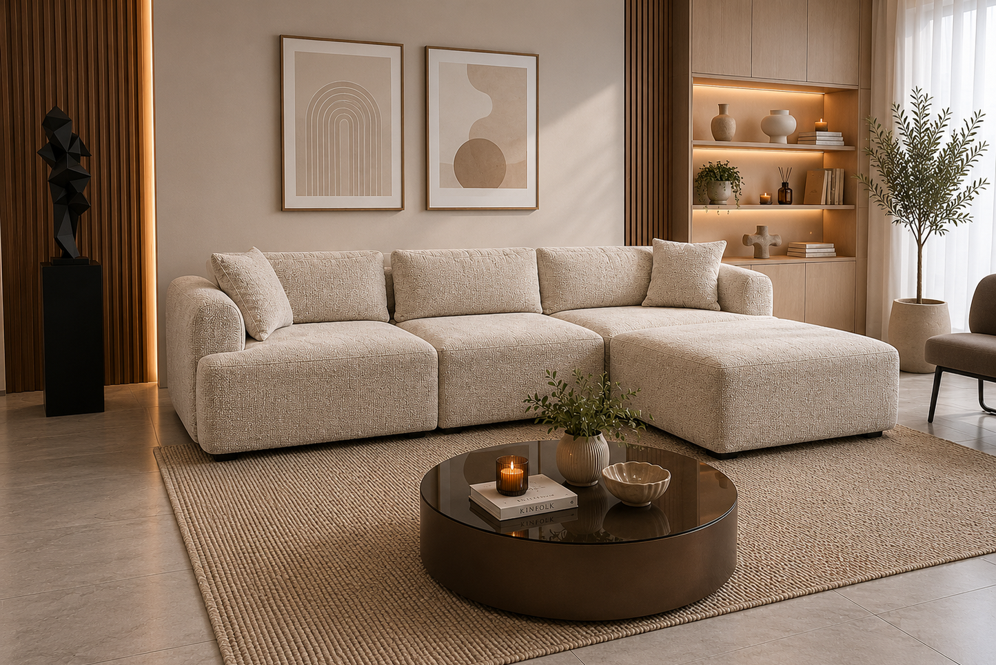 Canapé Angel tissu marbella beige