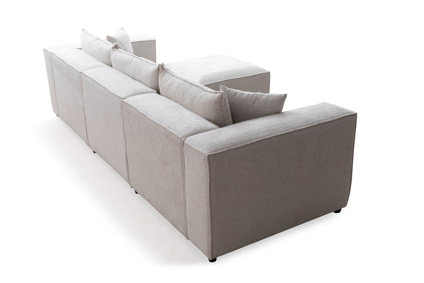 Canapé ELEGANCE Chenille Modulable Blanc Cassé