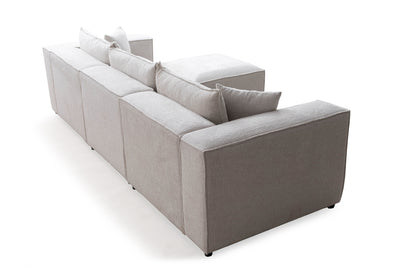 Canapé ELEGANCE Chenille Modulable Blanc Cassé