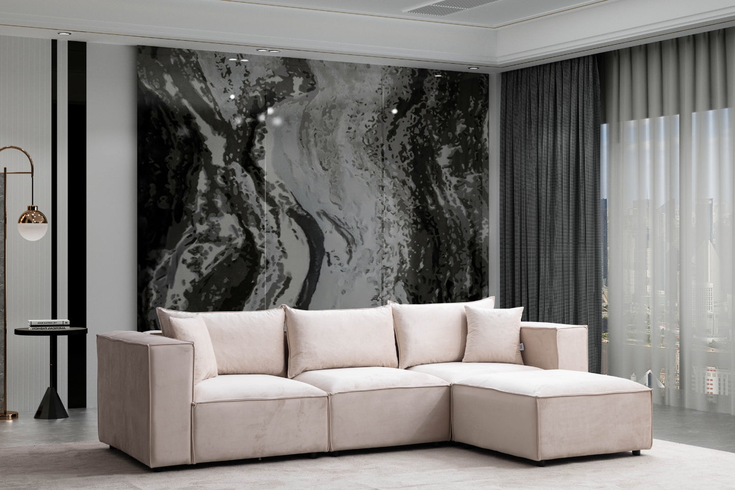 Canape Elégance Velours Beige