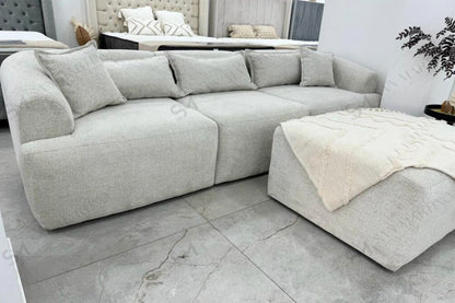 Canapé ANGEL Modulable Chenille Blanc Cassé