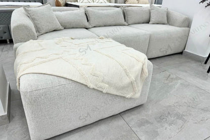 Canapé ANGEL Modulable Chenille Blanc Cassé