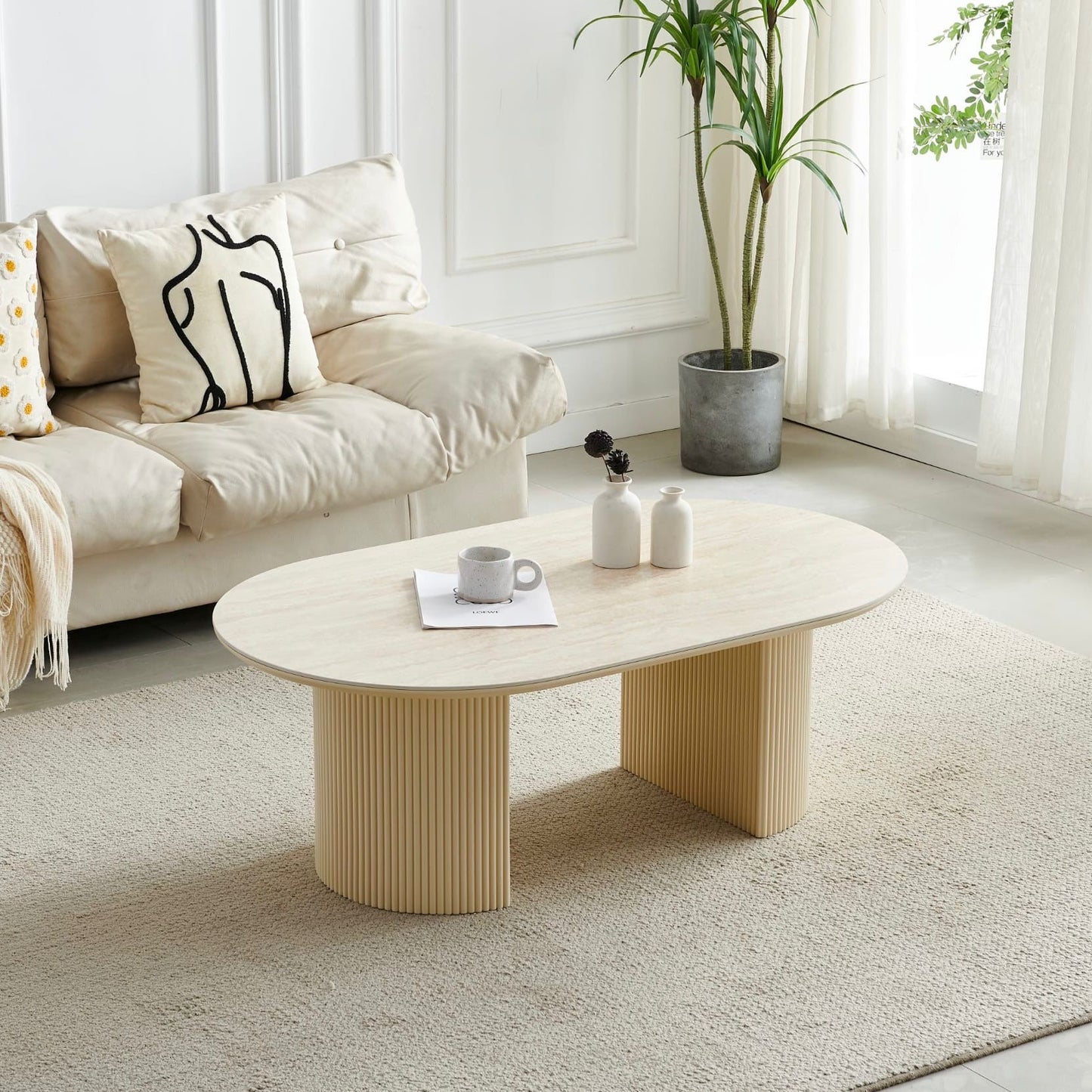 Table basse Calypso noyer oval