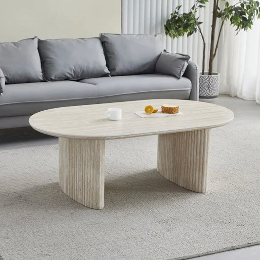 Destockage table Joséphine effet travertin