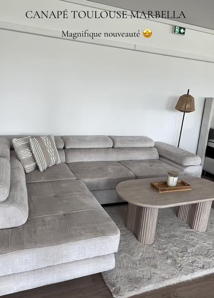 Canape Toulouse convertible/coffre tissu Marbella