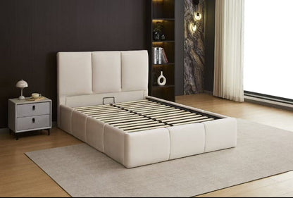 Lit coffre Boston velours