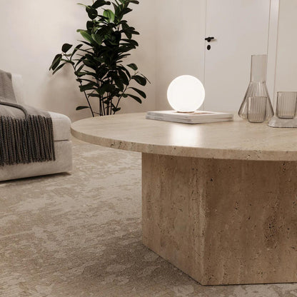Table basse ronde en travertin