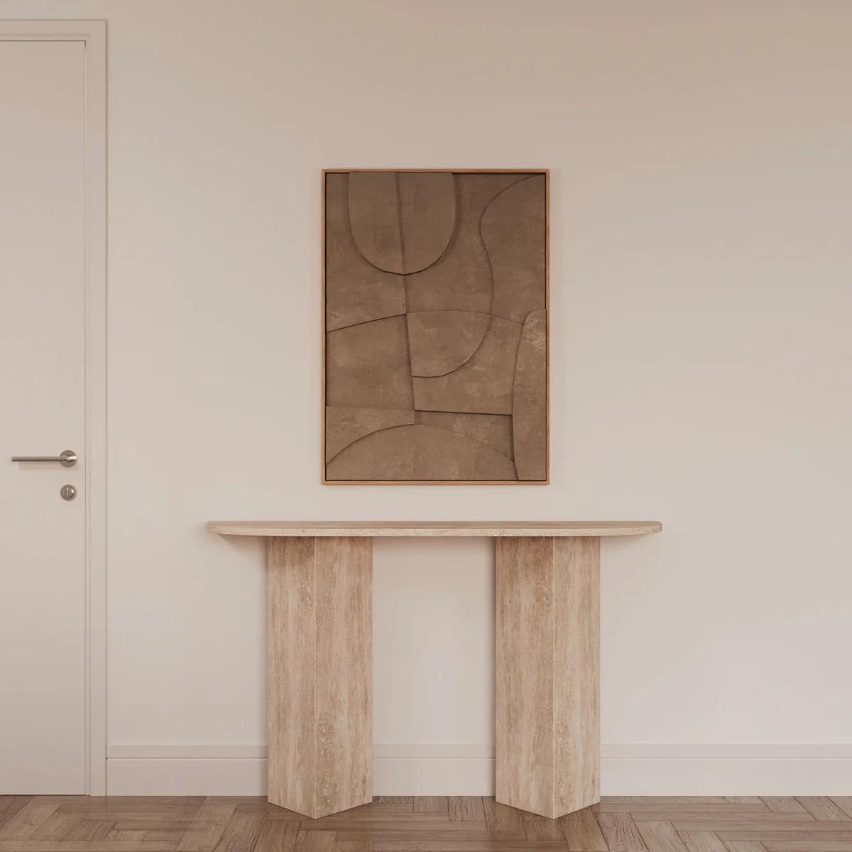 Console Oval en travertin