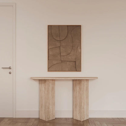 Console Oval en travertin